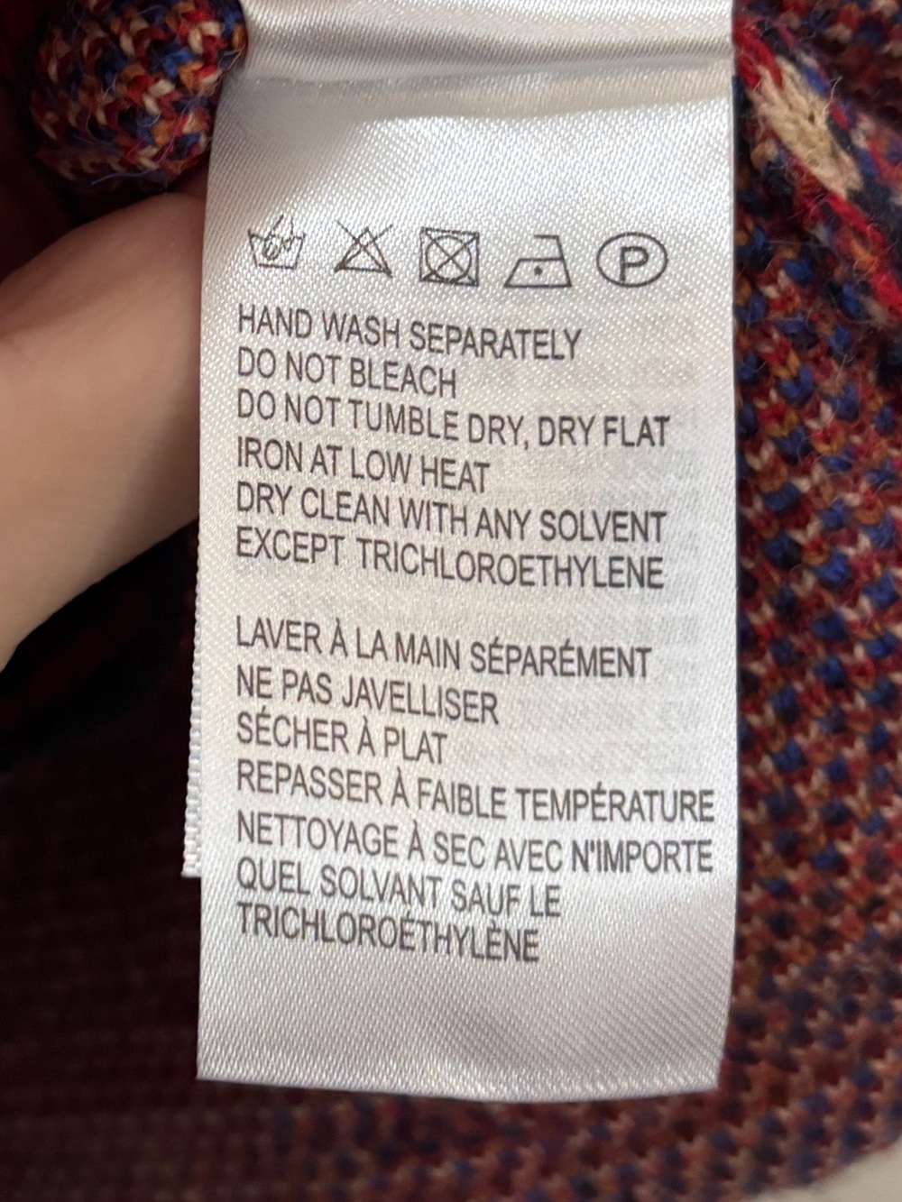 Farm Rio Aninika Tapestry Sweater Skirt Red Blue Aztec Boho Size Small - Picture 6 of 7